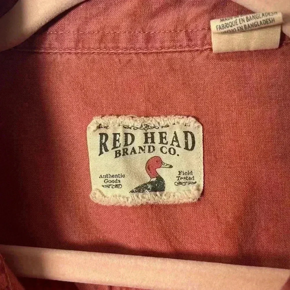 RedHead Short Sleeve Button Up Fishing Shirt Bass Logo Size XL - Picture 2 of 7